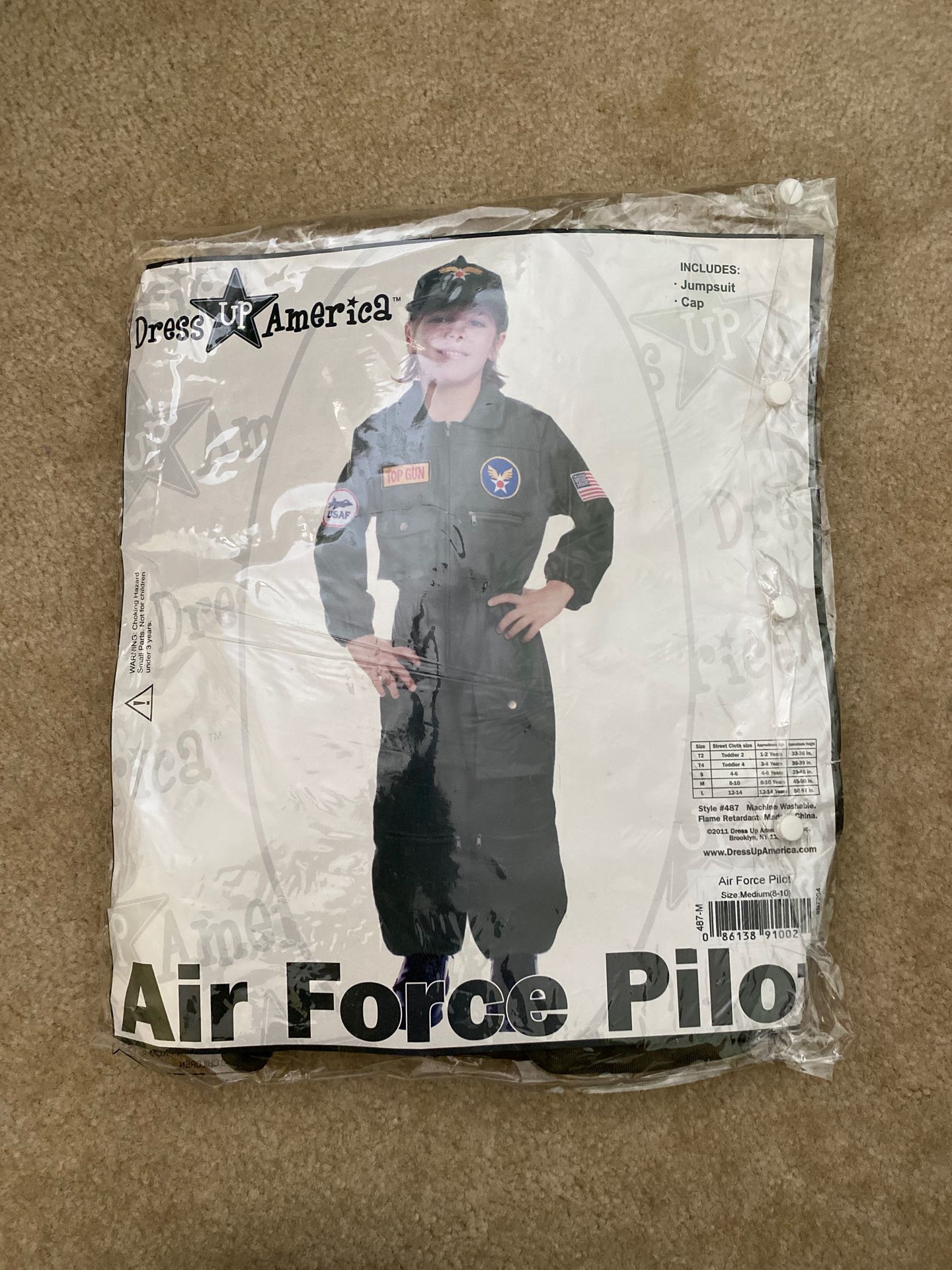 Air Force pilot costume m 8-10 years