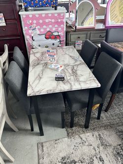 Dining table set faux marble