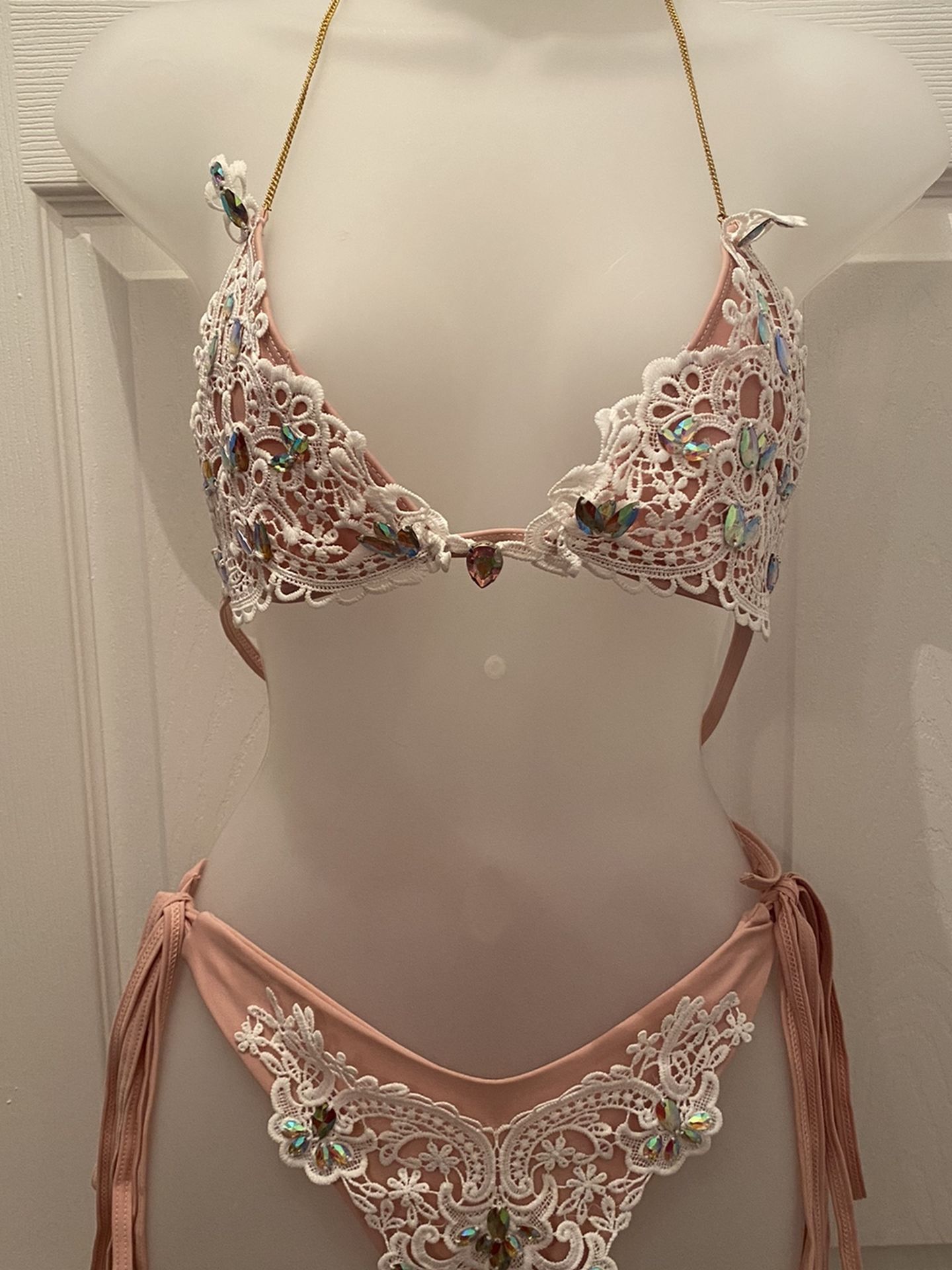 Women’s Lace & Crystal 2 Piece Bikini Set