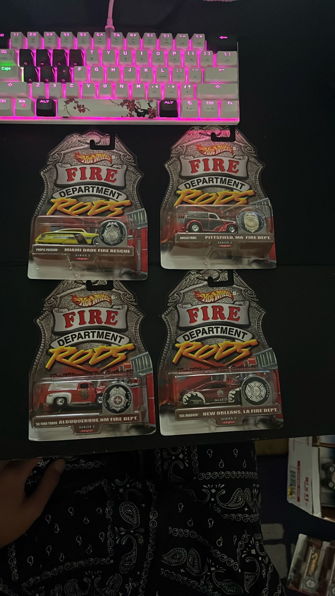 Hot Wheels Fire Department Rods 4/6 Purple Passion, Angelia Panel, 56 Ford Truck, Tail Dragger