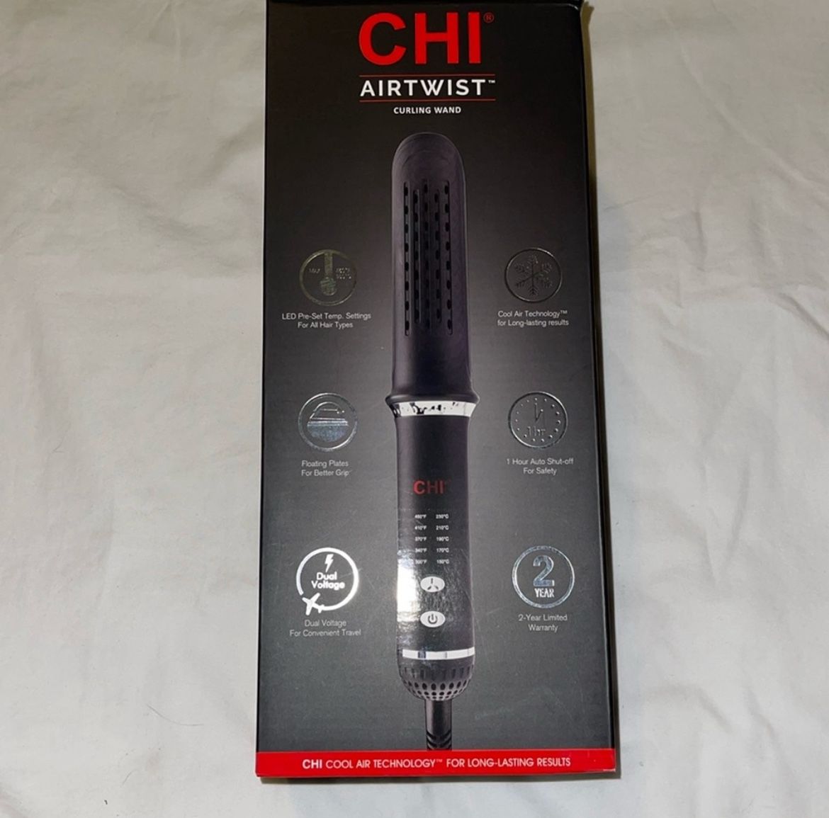CHI AirTwist 1” Ceramic Curling Wand – NEW in Box