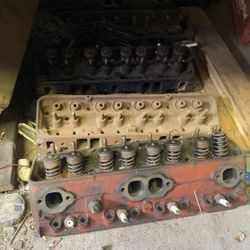Various Engine Parts. Heads, Blocks Manifolds Etc