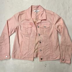 Croft & Barrow Women’s Pink Button Down Denim Jacket Size: Small