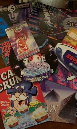90’s Rave Festival Event flyers marketing material (collectors)