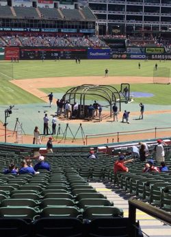 Friday April 12 Texas Rangers tickets. Huge fireworks show after game. Seats behind home