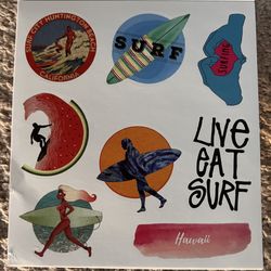 Waterproof Beach Surf Stickers 