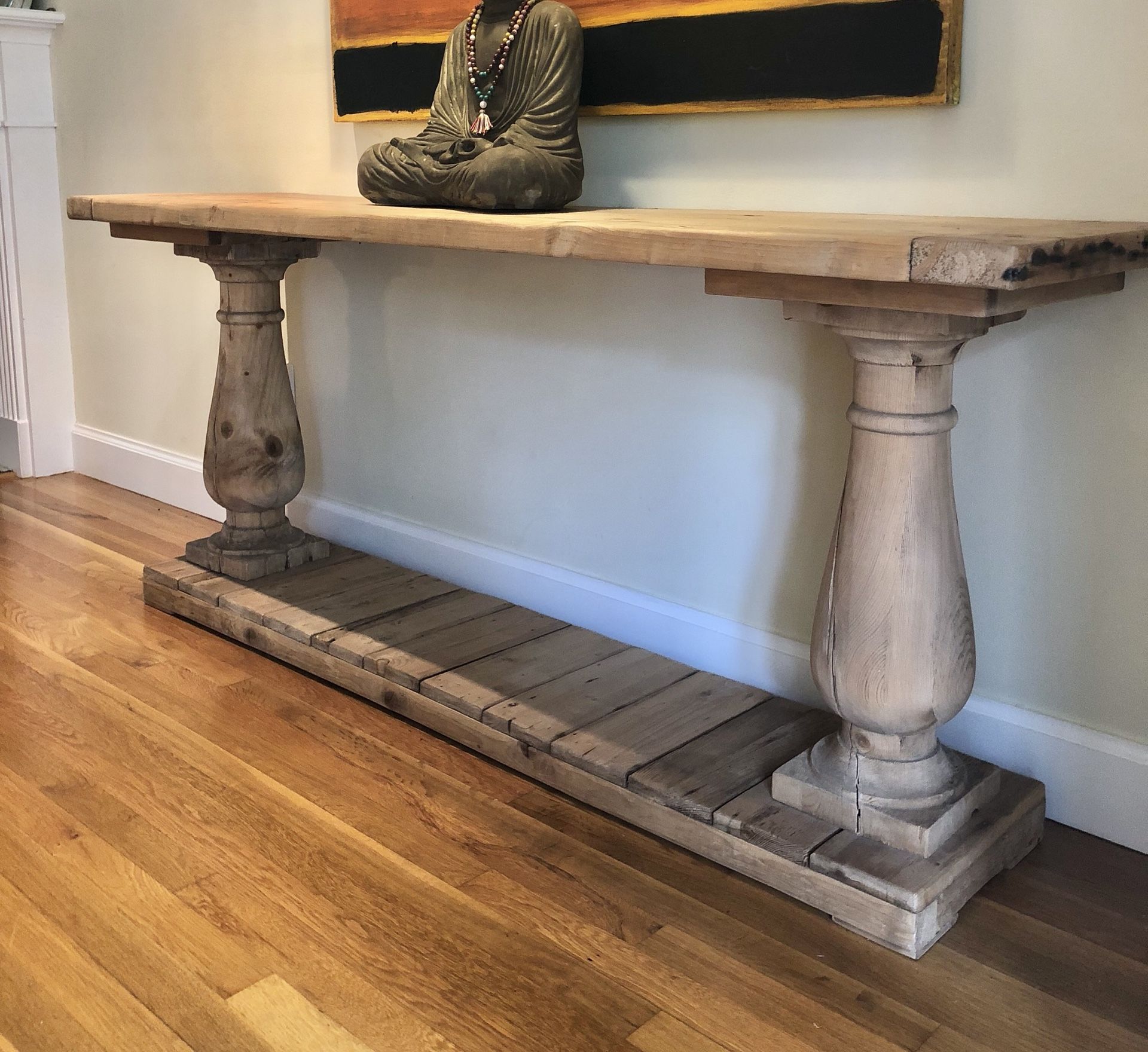 Restoration Hardware Balustrade salvaged wood console table