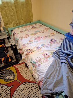 Two twin beds . Mattrace s and bedfing