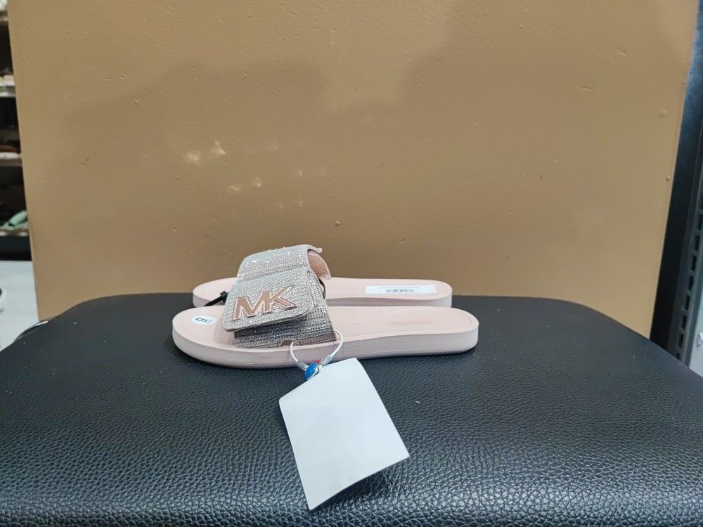 MK Logo Glitter Slides Size 6
