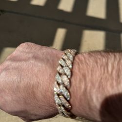 Custom 14k carat diamond honeycomb bracelet
