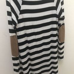 Striped Tunic With Elbow Patch 