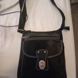 Black COACH Crossbody Buckle Bag Purse 