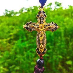 Jesus Christ Cross pendant alloy and zircon inlaid.