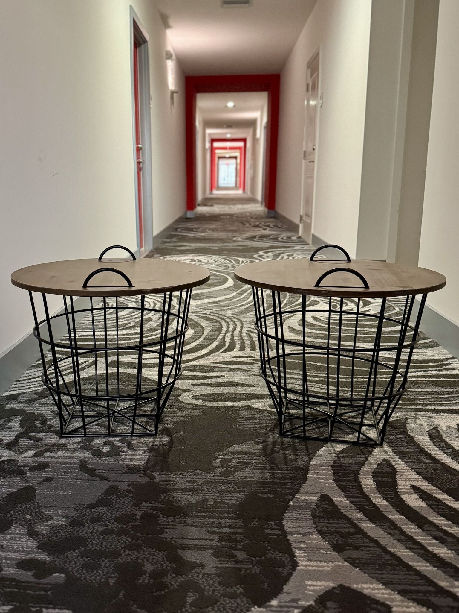 Round Side tables with storage