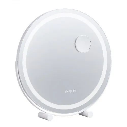 20” Vanity Mirror With Lights, LED Makeup Mirror 3 Color Lighting Modes, with 5X Magnification Mirror, Smart Touch Control, 360°Rotation,Round Lighted