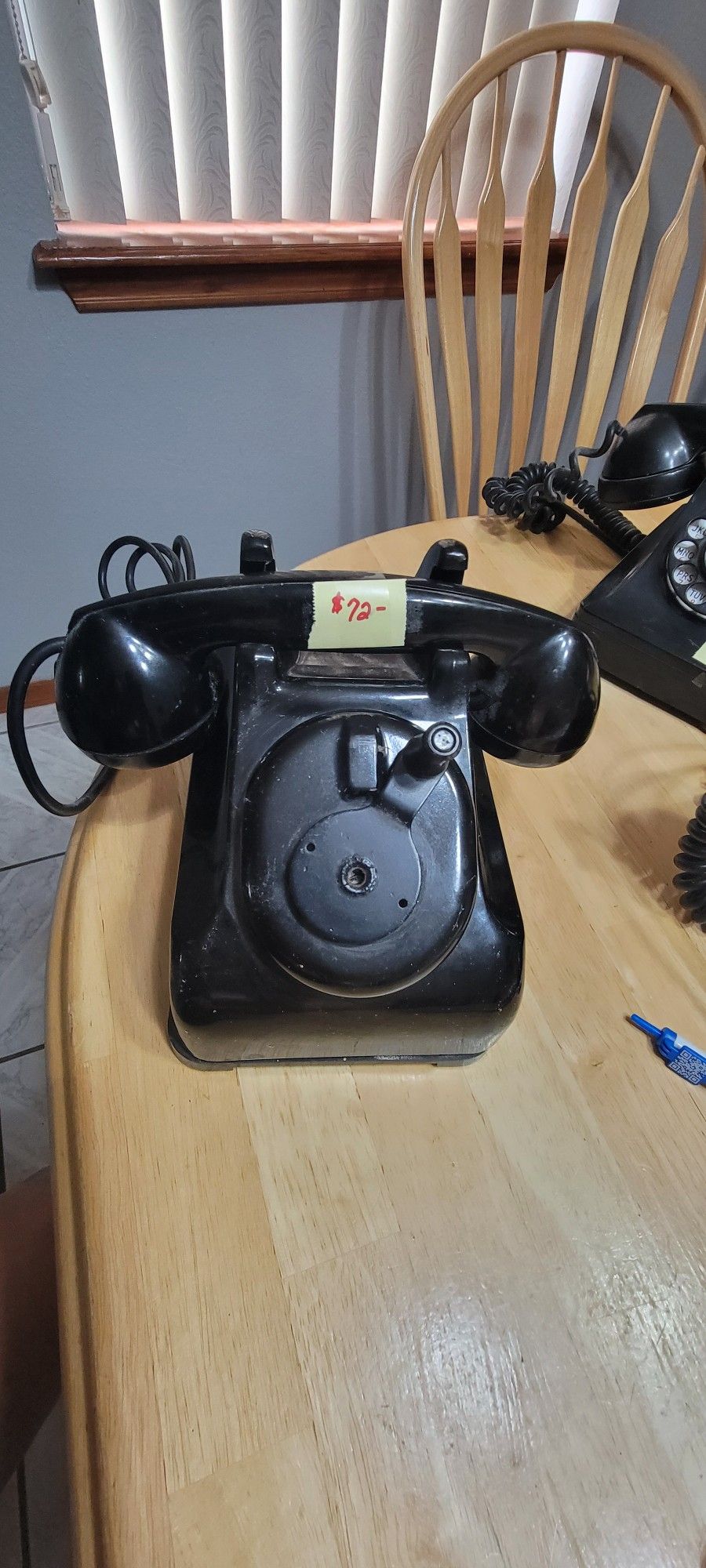 Vintage black heavy crank telephone $72Pick up in Harlingen near Walmart.Antiques Telephones and Flags
