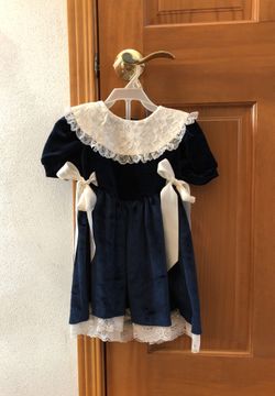 Navy and cream Christmas dress - Size 3T