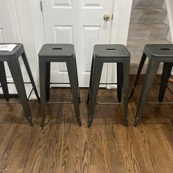 Yaheetech 30” Metal Bar Stools Set of 4