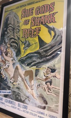 vintage movie poster 1958 She Gods of Shark Reef