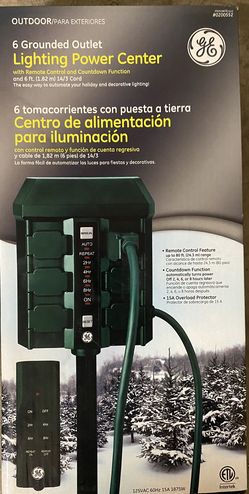 GE Lighting Power Center - 6 Grounded Outlets W/ Remote & Countdown