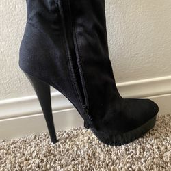 Black Thigh High Suede Boots By bebe Size 8