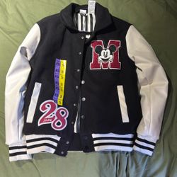 Disney Mickey Varsity Black Jacket Unisex M/XS W/S