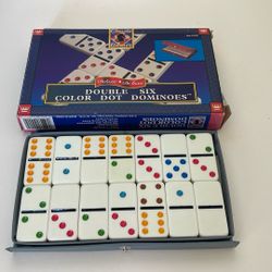 Vintage Double Six Color Dot Dominoes By Cardinal