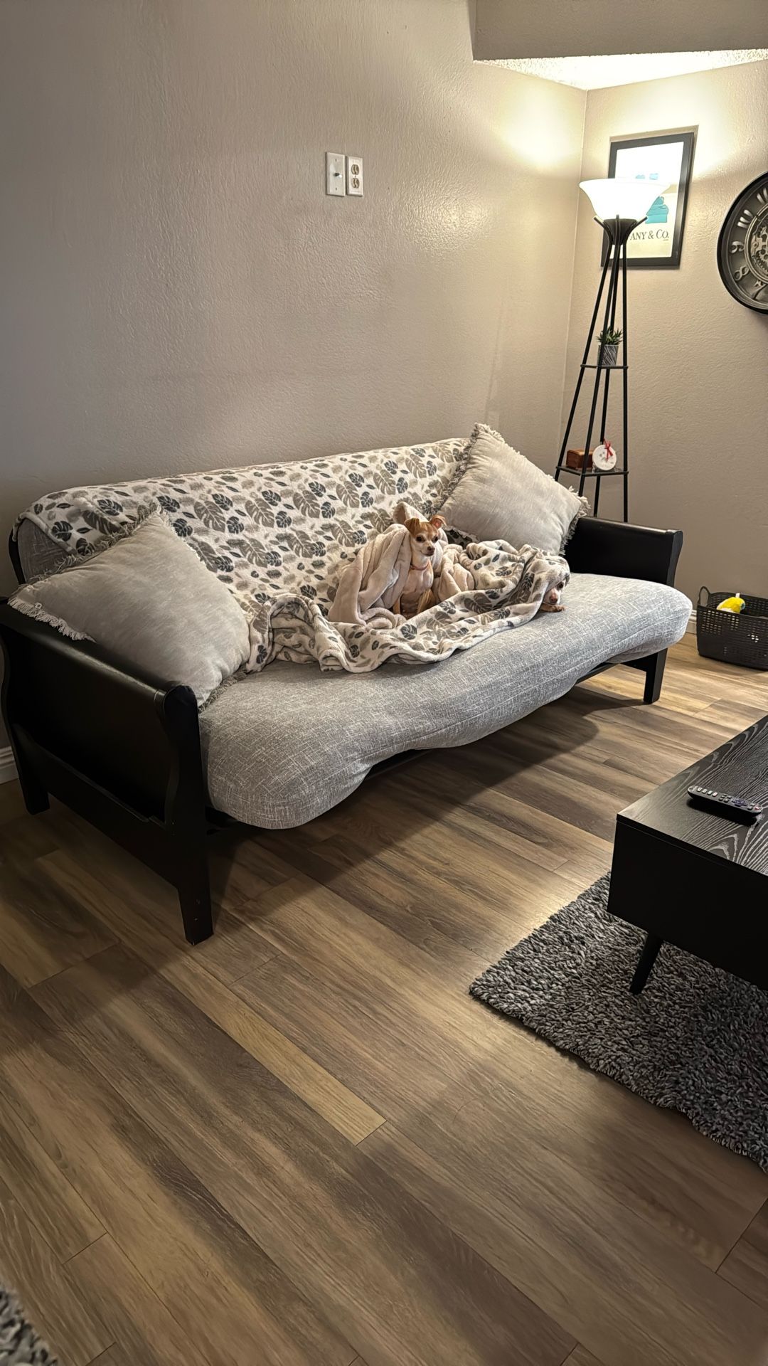 Wood Futon/ New Mattress