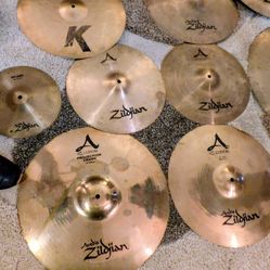 Huge Zildjian A Custom, and K Label Cymbal Sets