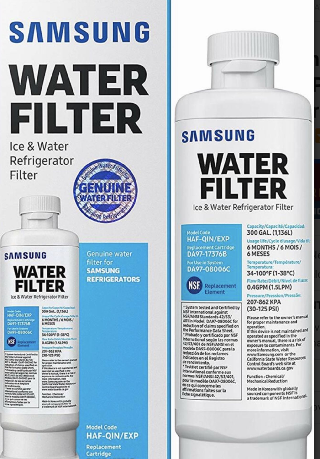 Samsung Water Filter HAF- QIN/EXP