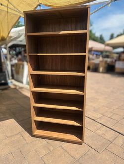 Tall Wood Bookcase with 6 Shelves