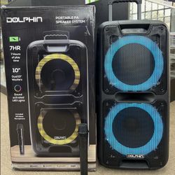 3400W Dual 10” Bluetooth Rechargeable Party speaker with FREE wireless mic.