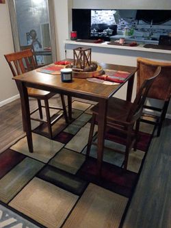 Wood Counter Height Dining Table with Chairs