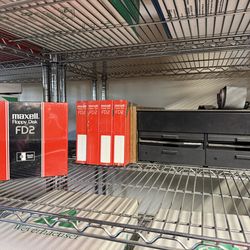 Rare Vintage 8-Inch Floppy Disk Drive + Sealed Maxell Disks from 1970s