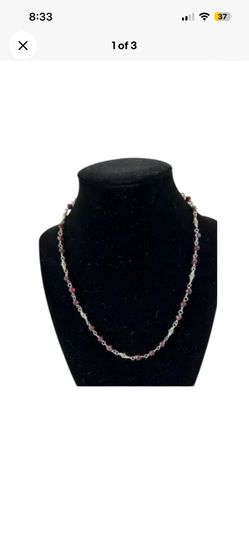 SILPADA Retired Vintage Almandine Red Garnet Beaded 925 Sterling Silver Necklace