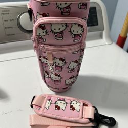 Brand New Hello Kitty Cross Body Water Bottle Holder with pockets