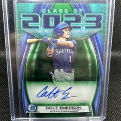COLT EMERSON AUTO Class of 2023 Bowman Chrome GREEN REFRACTOR/99 TOP PROSPECT