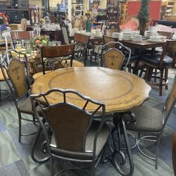 Round Decorative Metal Table W/ 4 Chairs