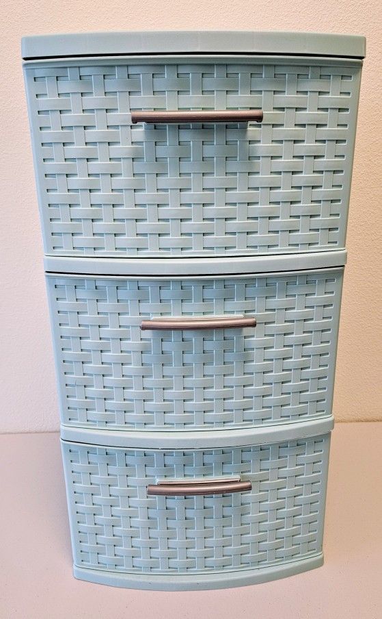 Sterilite 3 Drawer Storage Unit Turquoise 