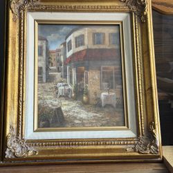 This Artwork is an Art Print titled "Alberto's Ristorante" by the American fine artist Vivian Flasch