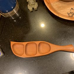 Teak Wood - Vintage Fish Shaped Nut Tray Mid Century