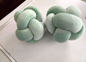 Sea Foam Green Love Knot Pillows