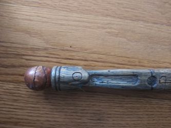 Hand carved walking stick Detroit Pistons