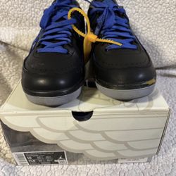 Jordans 2  Off White Black Blue Size 10