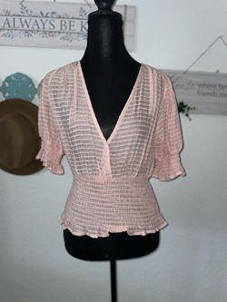 Sweet Rain V Neck Short Sleeve Blouse