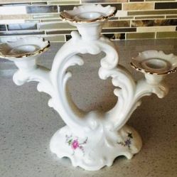 VINTAGE BAVARIAN ROSE ROYAL KENT COLLECTION POLAND Candleholder