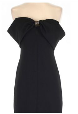 Black Strapless Dress with Metal Clasp