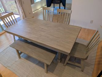 dining set of 6. solid wood. 72×36 h30