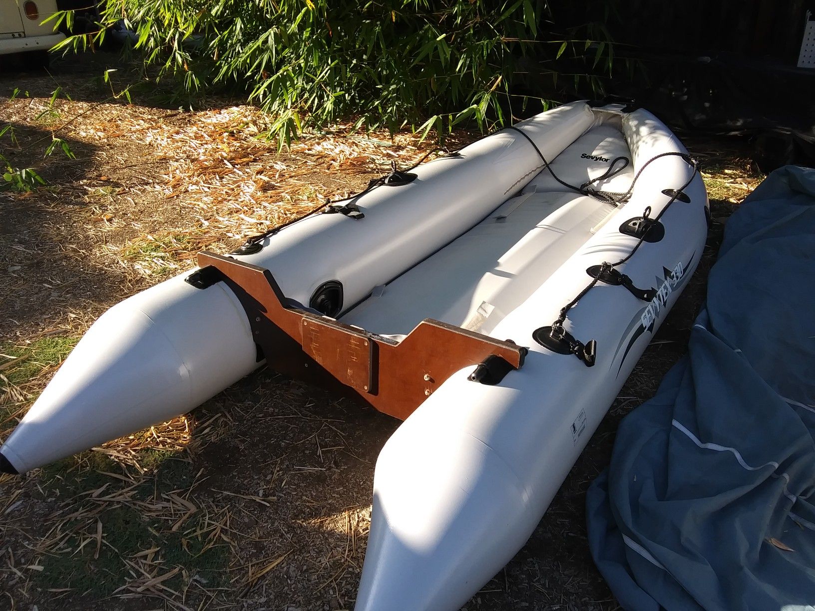 Inflatable fishing boat. Selling for $240 a 10' Sevylor model boat . has no leaks .