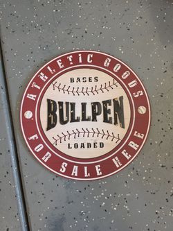 Bullpen Baseball Decorative Round Sign